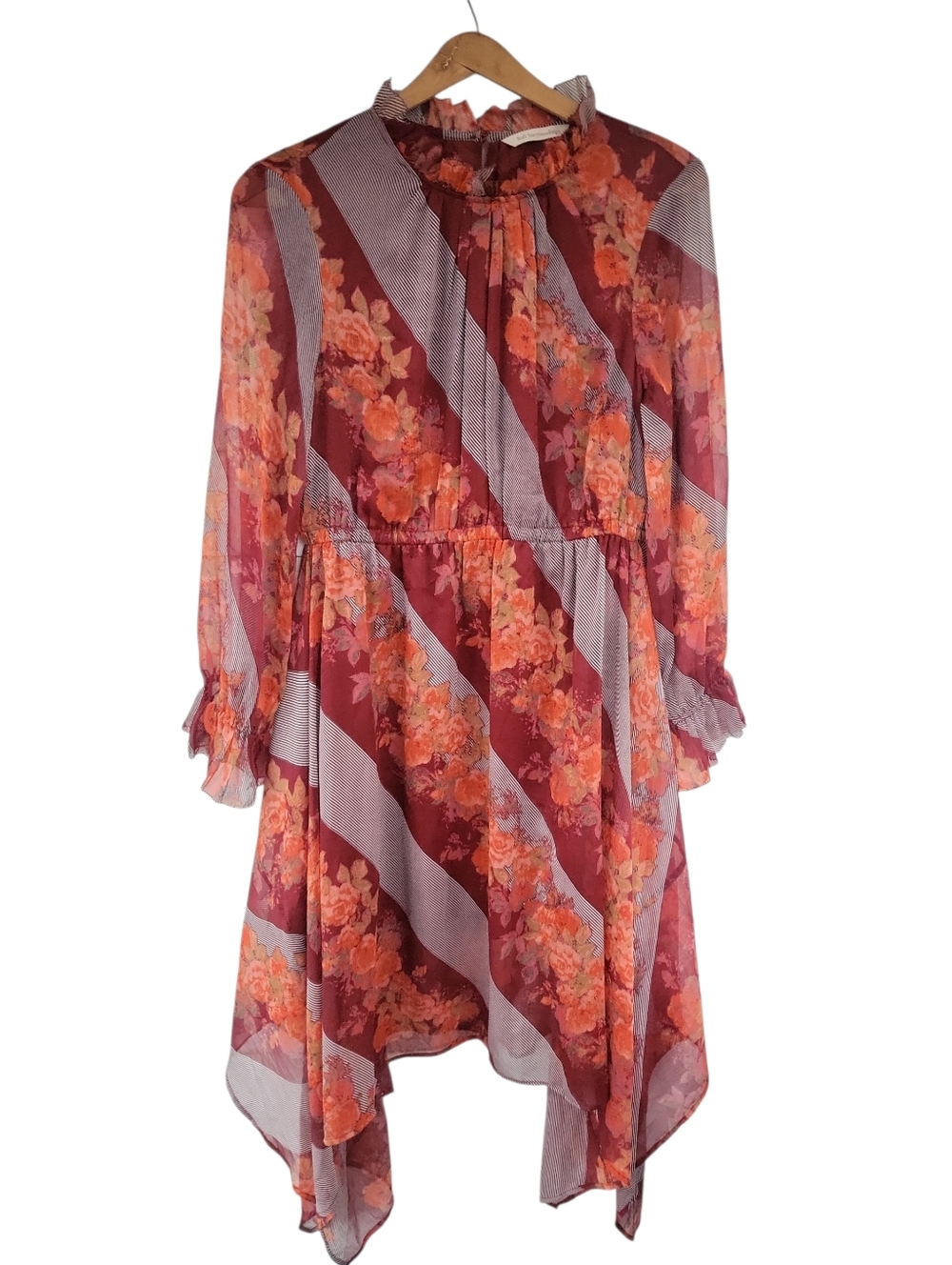 Soft Surroundings Woodland Manor Rose Floral Handkerchief Midi Dress Petite S - Picture 3 of 13